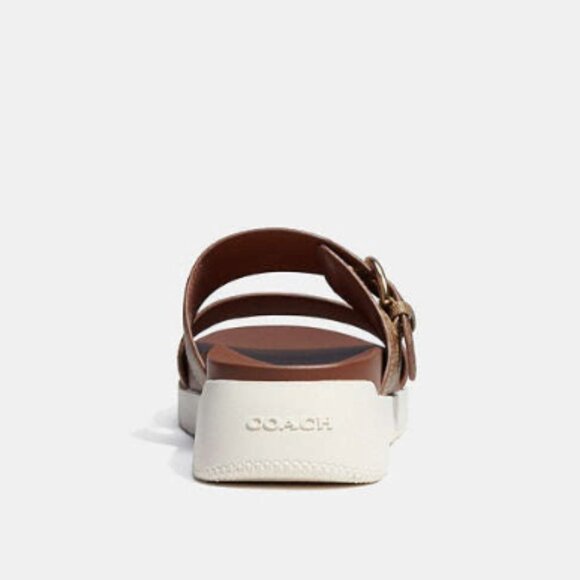 COAH Allanah Sandal In Signature Canvas, Women US 7B, Khaki plateforme sandles - Picture 5 of 11